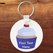 Cupcake-Blue op blauw Sleutelhanger (Voorkant)