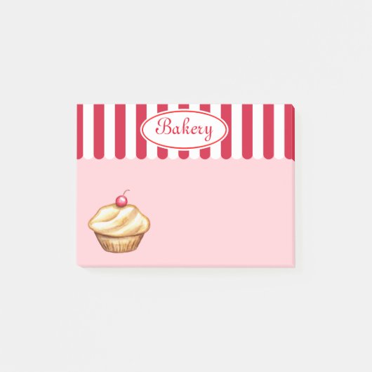 Cupcake Boodschappen Keuken Post It Notes Cadeau (Voorkant)