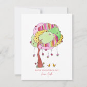 Cupcake Boom met Vogels Valentijnsdag Kaart (Voorkant)