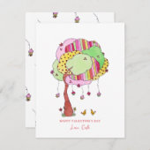 Cupcake Boom met Vogels Valentijnsdag Kaart (Voorkant / Achterkant)