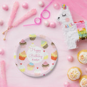 Cupcake Borden van zogenaamd roze Birthday Party Papieren Bordje (Feest)