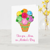 Cupcake Bouquet: Gelukkig Moederdag! Kaart (Gele Bloem)