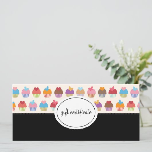 Cupcake Boutique Style Cadeaubonnen (Staand voorkant)