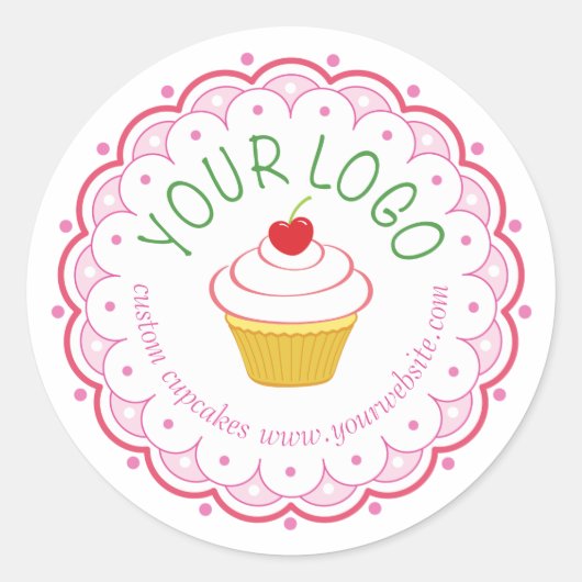 Cupcake Box Stickers Afdichtingen 1.5 "Custom Gedr (Voorkant)