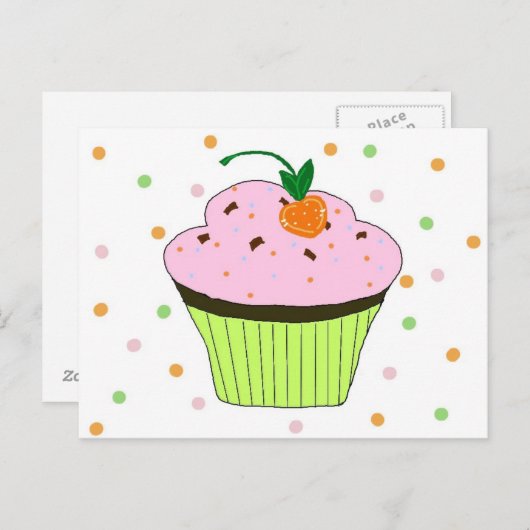 Cupcake Briefkaart (Voorkant / Achterkant)