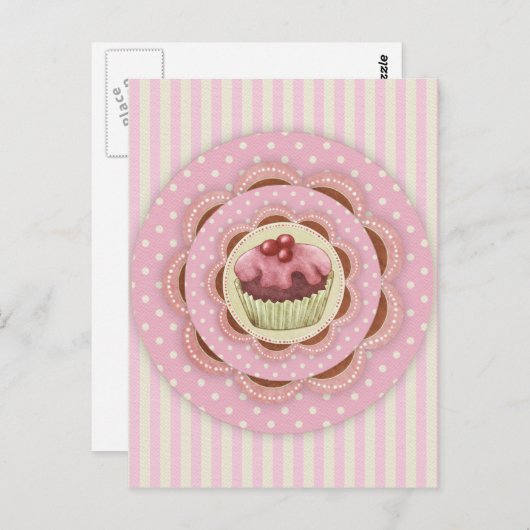 Cupcake-Briefkaart Briefkaart (Voorkant / Achterkant)