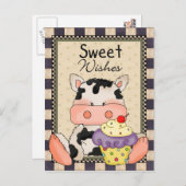 Cupcake briefkaart voor zoete koeienvangers (Voorkant / Achterkant)