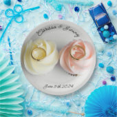 Cupcake bruidstaart roze geel papieren bordje (Feest)