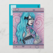 Cupcake Bubblegoth Pink Tattoos Turquoise Briefkaa Briefkaart (Voorkant / Achterkant)