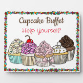 Cupcake Buffet| Weddenschap of Baby shower Fotoplaat (Voorkant)
