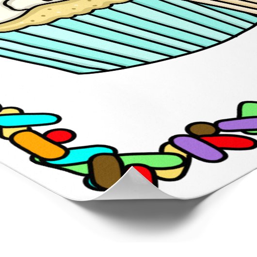 Cupcake Buffet| Weddenschap of Baby shower Poster (Hoek)