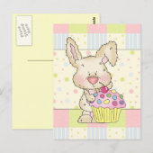 Cupcake Bunny briefkaart (Voorkant / Achterkant)