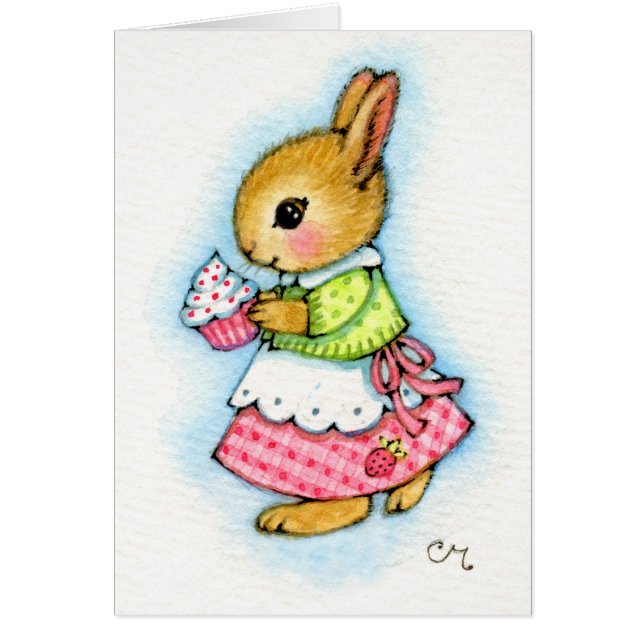 Cupcake Bunny - Cute Rabbit Card (Voorkant)