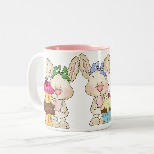 Cupcake Bunny-Mok Tweekleurige Koffiemok (Voorkant links)