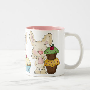 Cupcake Bunny-Mok Tweekleurige Koffiemok