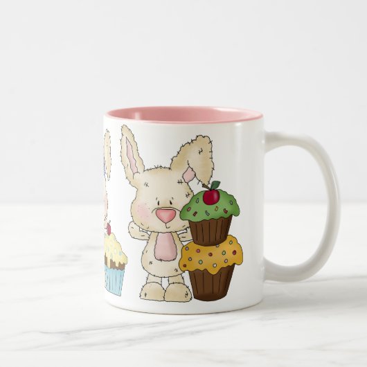 Cupcake Bunny-Mok Tweekleurige Koffiemok (Rechts)
