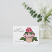 Cupcake Business, bakken, roze inkeping, roze Rose Visitekaartje (Staand voorkant)