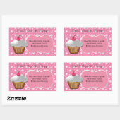 Cupcake Business of Box Label, Roze en Wit Rechthoekige Sticker (Vel)