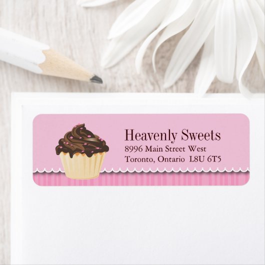 Cupcake Business Return-adreslabels Etiket (Insitu)