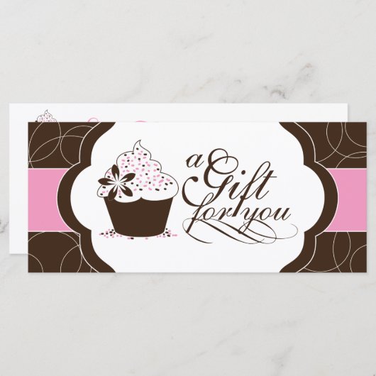 Cupcake Cadeaubon (Voorkant / Achterkant)