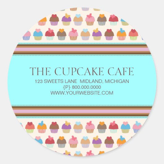 Cupcake Cafe | Stickers van bakkerijbedrijven (Voorkant)