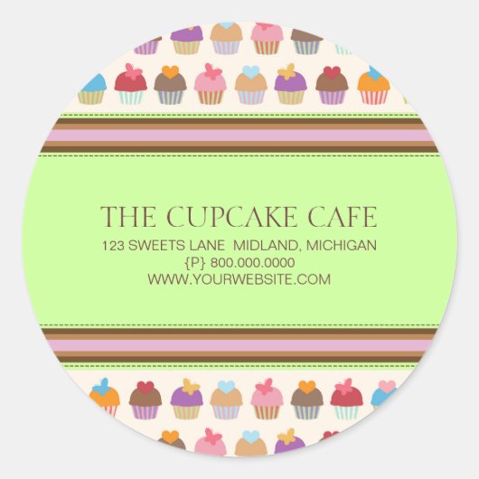 Cupcake Cafe | Stickers van bakkerijbedrijven (Voorkant)