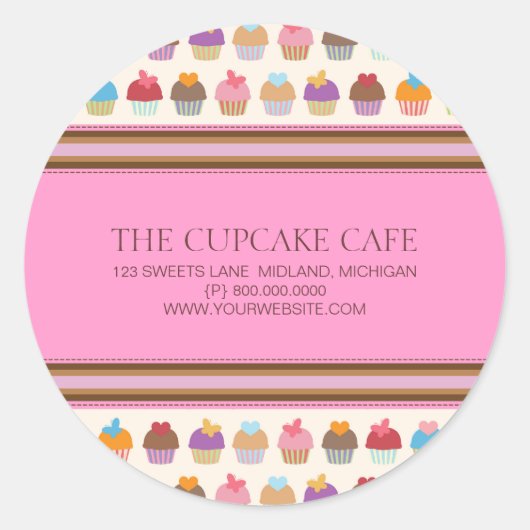 Cupcake Cafe | Stickers van bakkerijbedrijven (Voorkant)