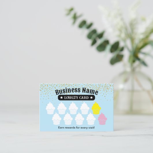 Cupcake Cake Bakery Light Blue Customer Loyalty (Staand voorkant)
