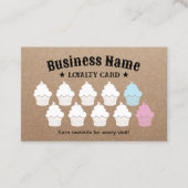 Cupcake Cake Bakery Rustic Kraft Loyalty Reward (Voorkant)