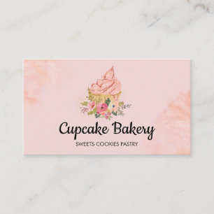 Cupcake Cake Bakker Pastry Chef roze Visitekaartje