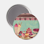 Cupcake Cake Party Sign Banner Magneet (Voorkant / Achterkant)