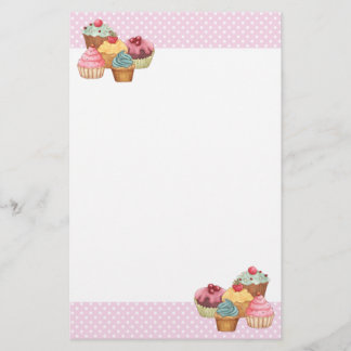 Cupcake Cake Pastries Stationery Briefpapier