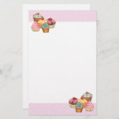 Cupcake Cake Pastries Stationery Briefpapier (Voorkant / Achterkant)