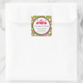 Cupcake Cake Pop Raspberry Bakkerij Box Seals Vierkante Sticker (Tas)