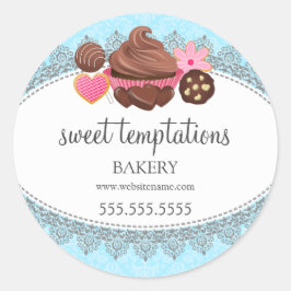 Cupcake Cake Poppen Cookie Bakery Packaging Ronde Sticker