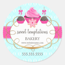 Cupcake Cake Poppen Cookie Bakery Packaging Ronde Sticker