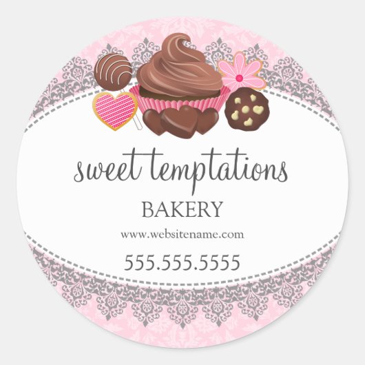 Cupcake Cake Poppen Cookie Bakery Packaging Ronde Sticker (Voorkant)