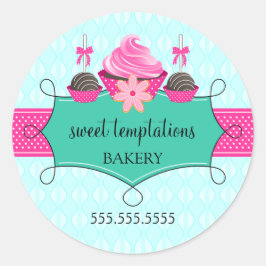 Cupcake Cake Poppen Cookie Bakery Packaging Ronde Sticker
