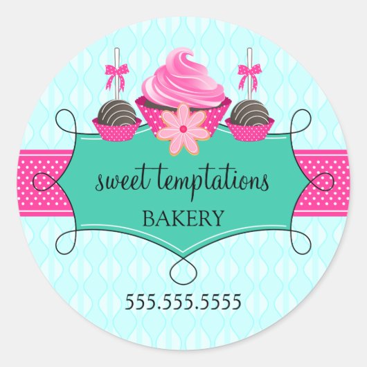 Cupcake Cake Poppen Cookie Bakery Packaging Ronde Sticker (Voorkant)