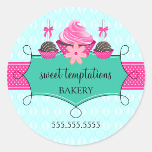 Cupcake Cake Poppen Cookie Bakery Packaging Ronde Sticker