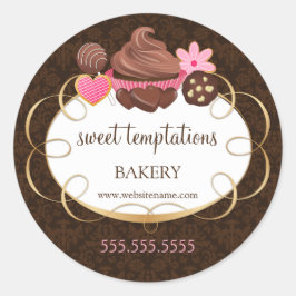 Cupcake Cake Poppen Cookie Bakery Packaging Ronde Sticker