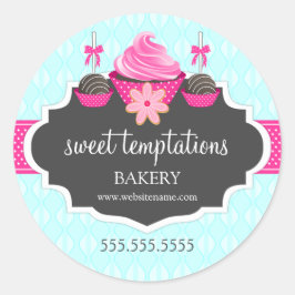 Cupcake Cake Poppen Cookie Bakery Packaging Ronde Sticker