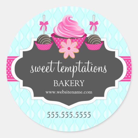 Cupcake Cake Poppen Cookie Bakery Packaging Ronde Sticker (Voorkant)