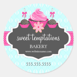 Cupcake Cake Poppen Cookie Bakery Packaging Ronde Sticker