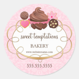 Cupcake Cake Poppen Cookie Bakery Packaging Ronde Sticker