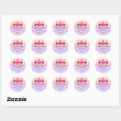 Cupcake Cake Poppen Regenboog Dessert Bakkerij Box Ronde Sticker (Vel)