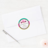 Cupcake Cake Poppen Tropische Bakkerij Box Seals Ronde Sticker (Envelop)