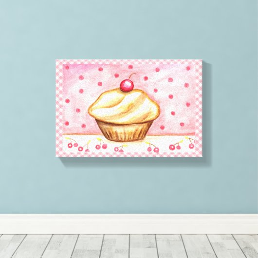 Cupcake Canvas Art Print (Insitu (Houten vloer))
