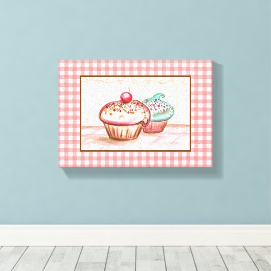 Cupcake Canvas Art Print (Insitu (Houten vloer))
