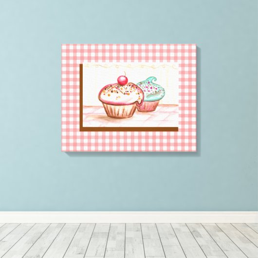 Cupcake Canvas Art Print (Insitu (Houten vloer))